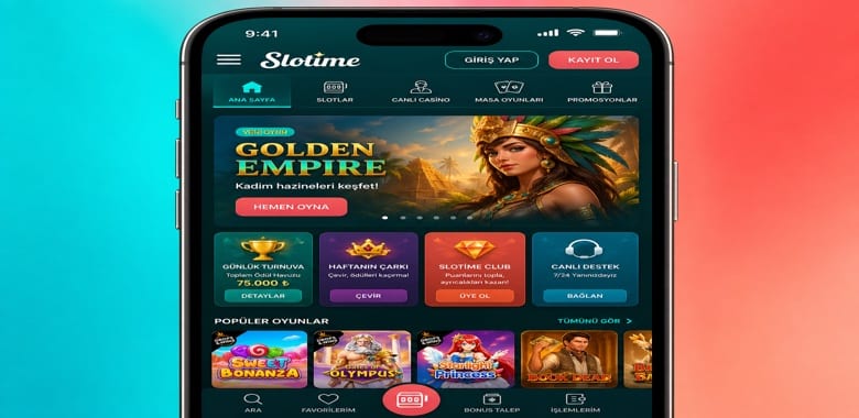 Slotime Mobil Web Arayüzü Ekran Görüntüsü