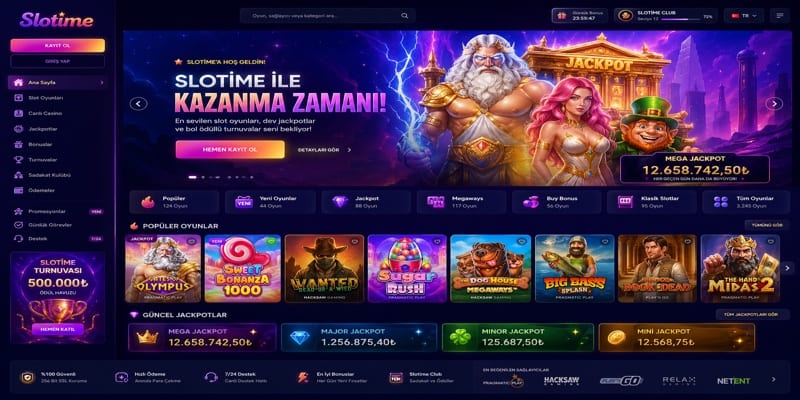Slotime Platform Ana Sayfa Tam Ekran Görünümü